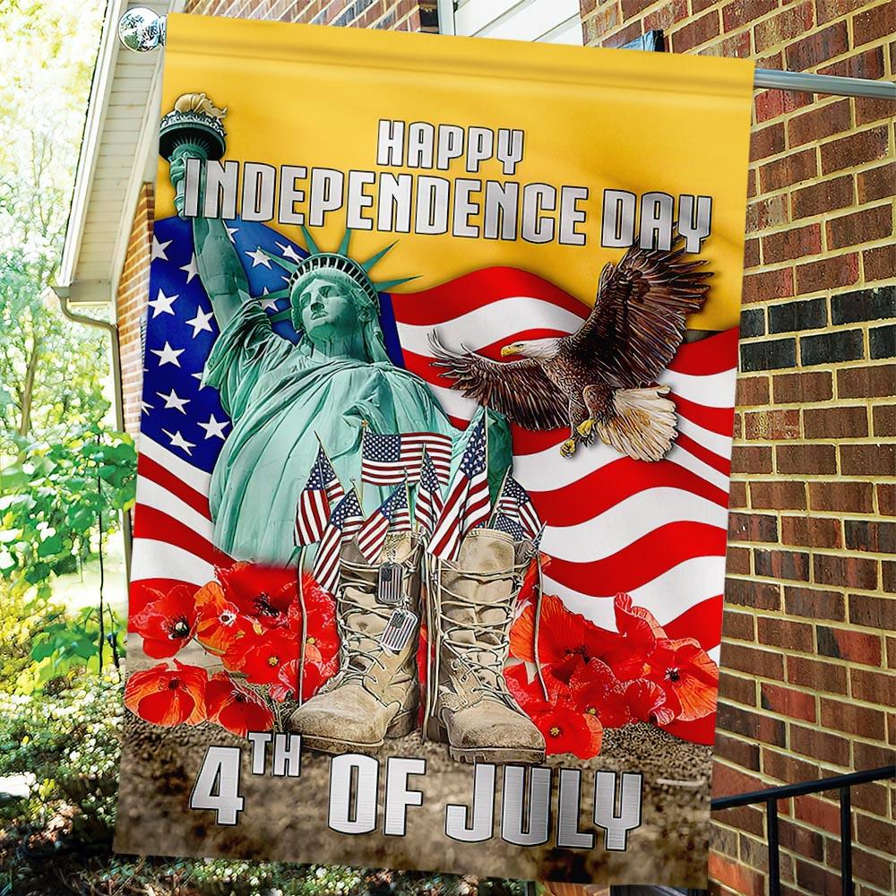 4th Of July Flags Veteran Happy Independence Day Eagle House Flag Fourth Of July Celebration Flag