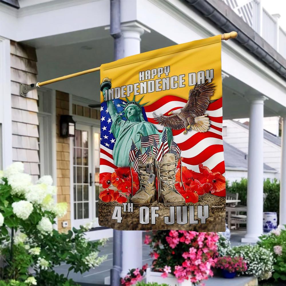 4th Of July Flags Veteran Happy Independence Day Eagle House Flag Fourth Of July Celebration Flag