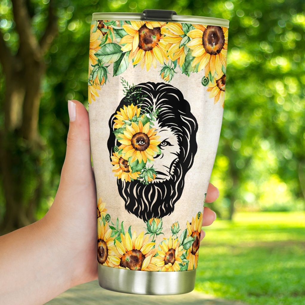 Bigfoot Sunflower Tumbler Bigfoot To Have A Great Day Laugh Love Live Tumbler Cup