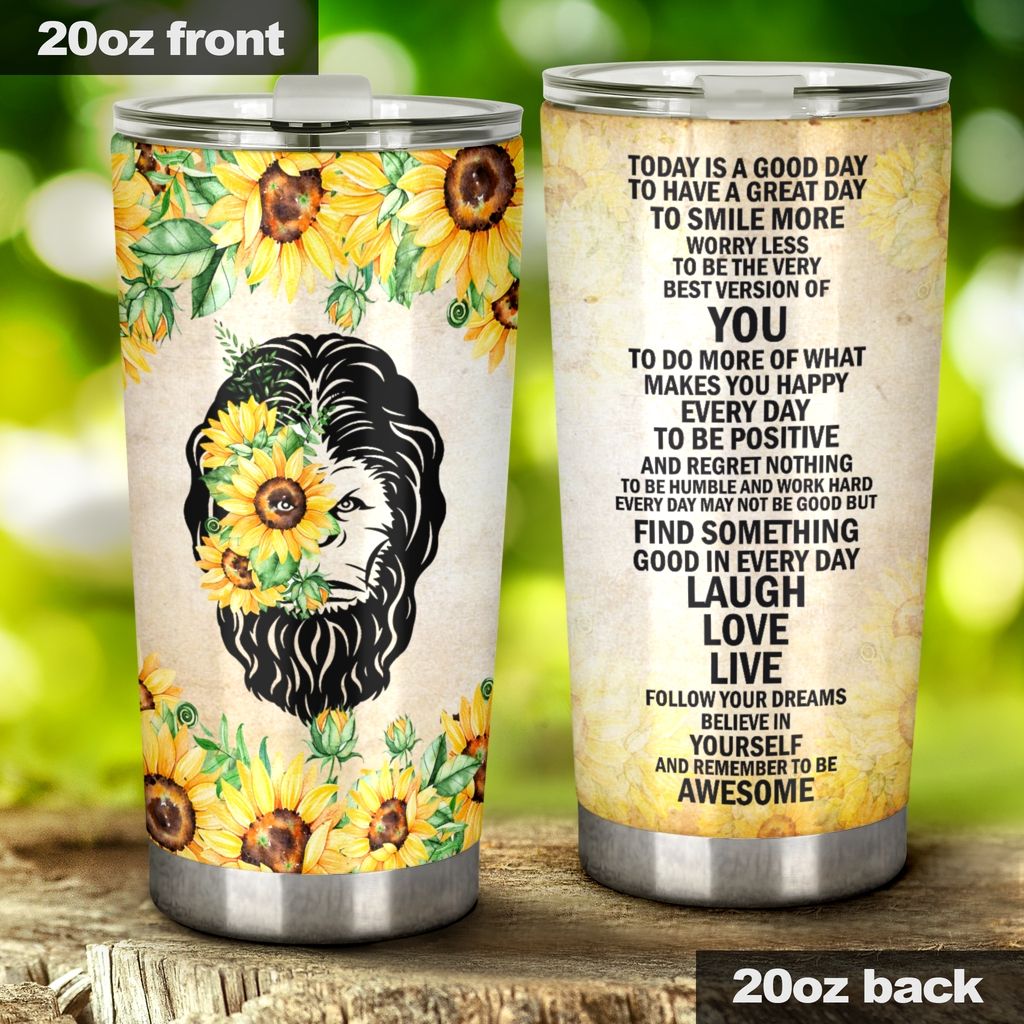Bigfoot Sunflower Tumbler Bigfoot To Have A Great Day Laugh Love Live Tumbler Cup