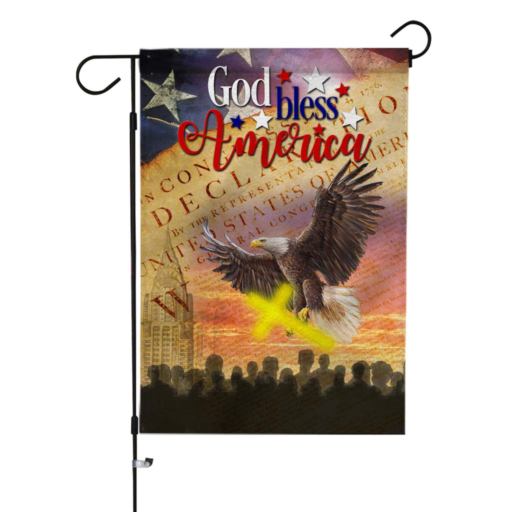 Independence Day Flags God Bless America The USA Declaration Of Independence Jesus Cross Garden And House Flag