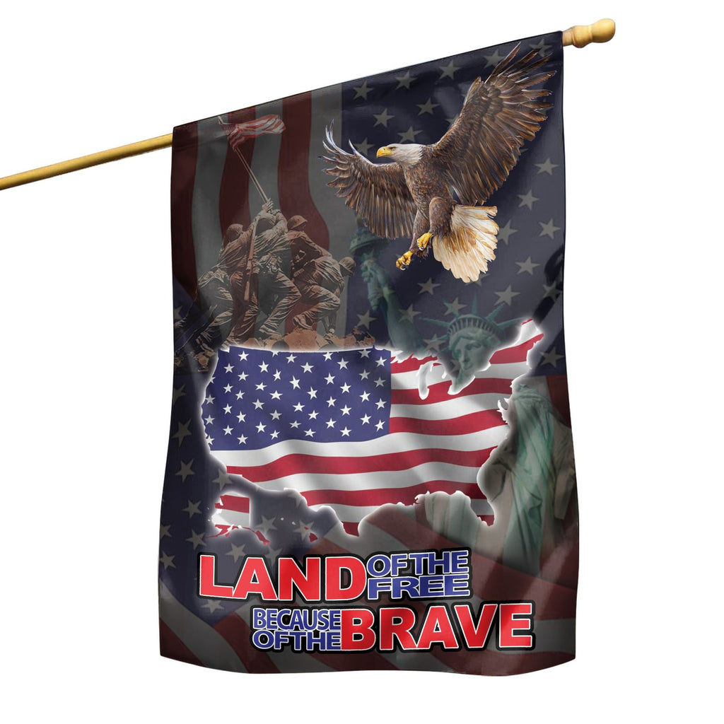 Friday89 Independence Day Flags Land Of The Free Becaause Of The Brave Eagle Veteran Garden Flag 4th Of July House Flag