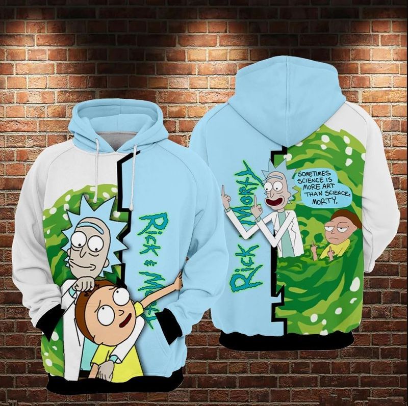  Rick And Morty Hoodie Sometimes Is More Art Than Science Morty Blue White Hoodie Apparel  