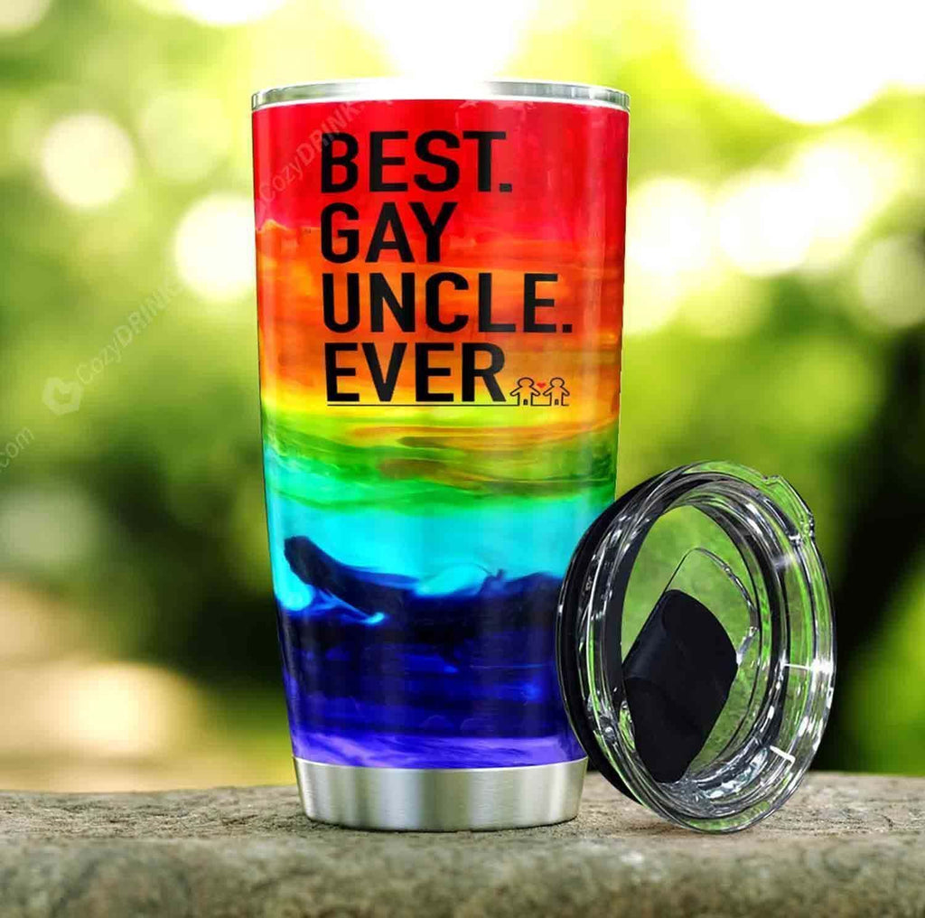  LGBT Pride Tumbler Cup 20 oz Best Gay Uncle Ever Rainbow Tumbler 20 oz