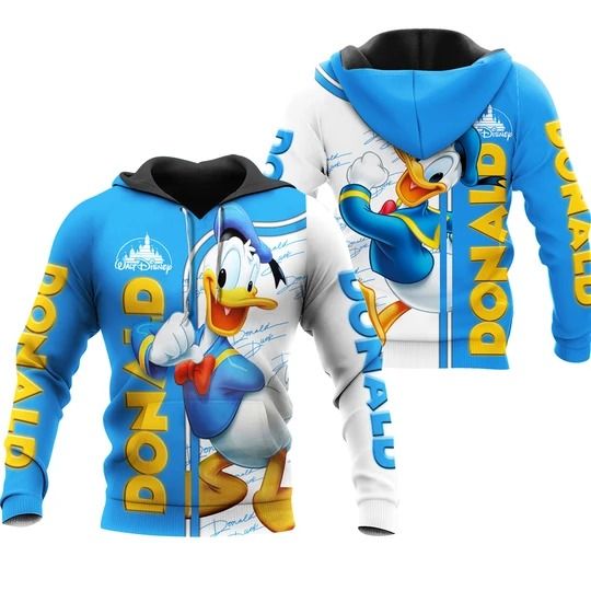  DN Hoodie Donald Duck Blue White Signature Hoodie