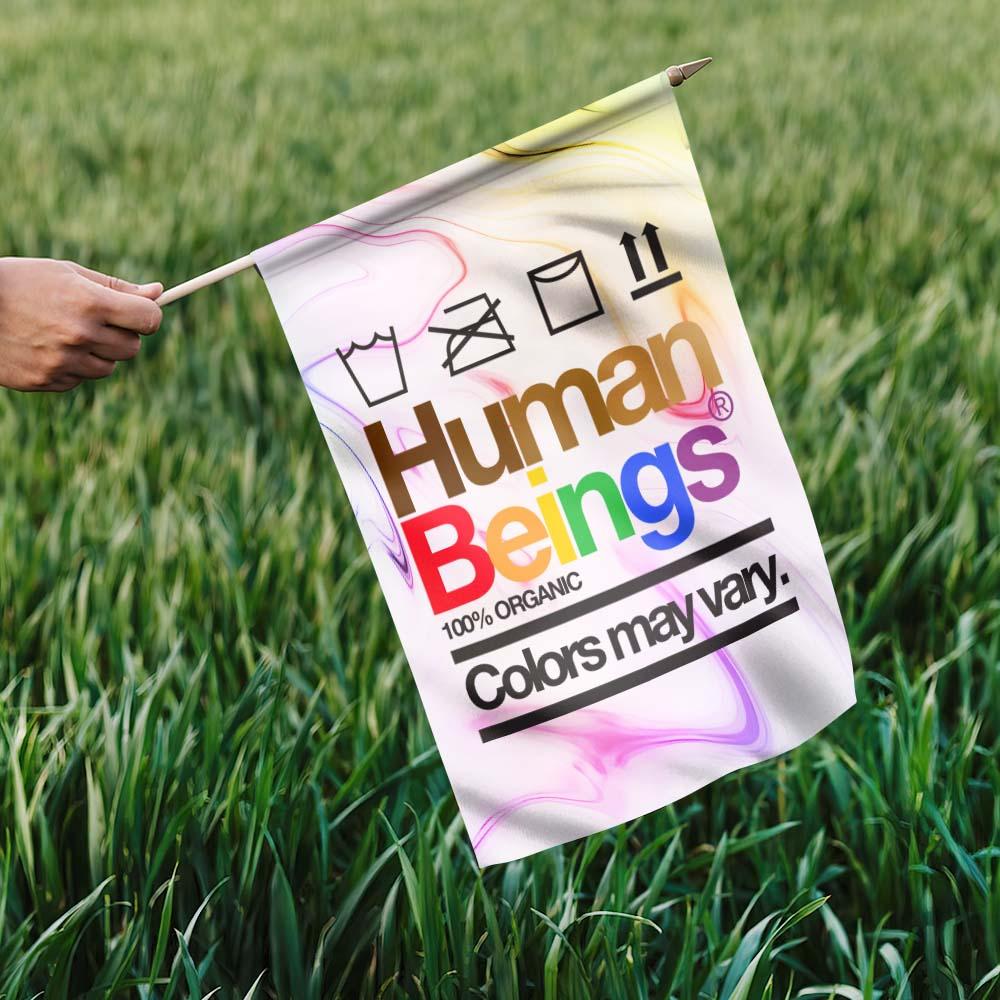 LGBT Melanin Garden Flag Human Beings Colors May Vary House Flag Pride Month Gift