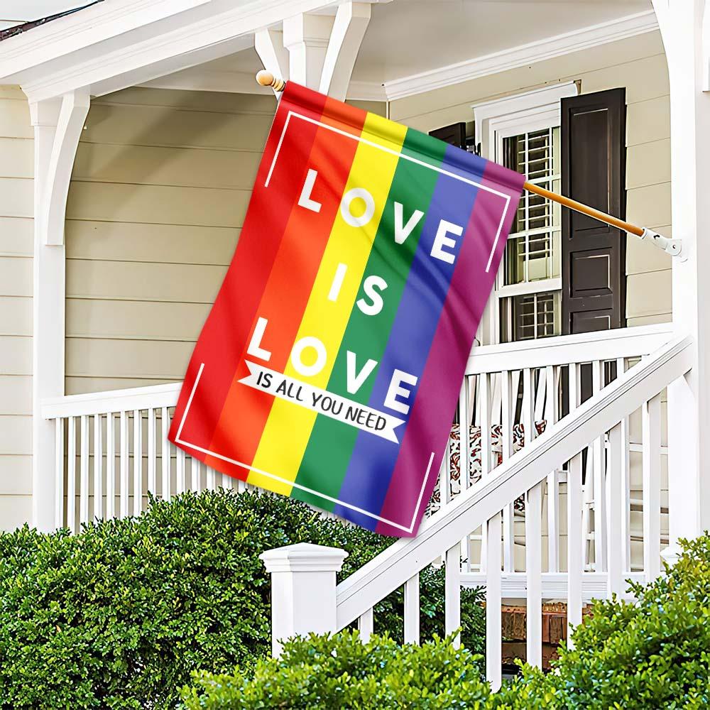  LGBT Pride Garden Flag Love Is All You Need Rainbow Color House Flag Pride Month Gift