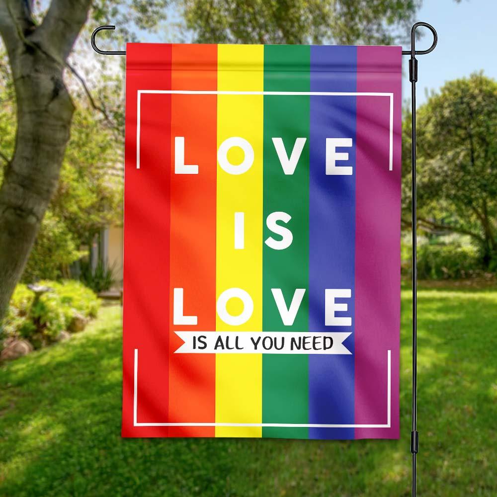  LGBT Pride Garden Flag Love Is All You Need Rainbow Color House Flag Pride Month Gift