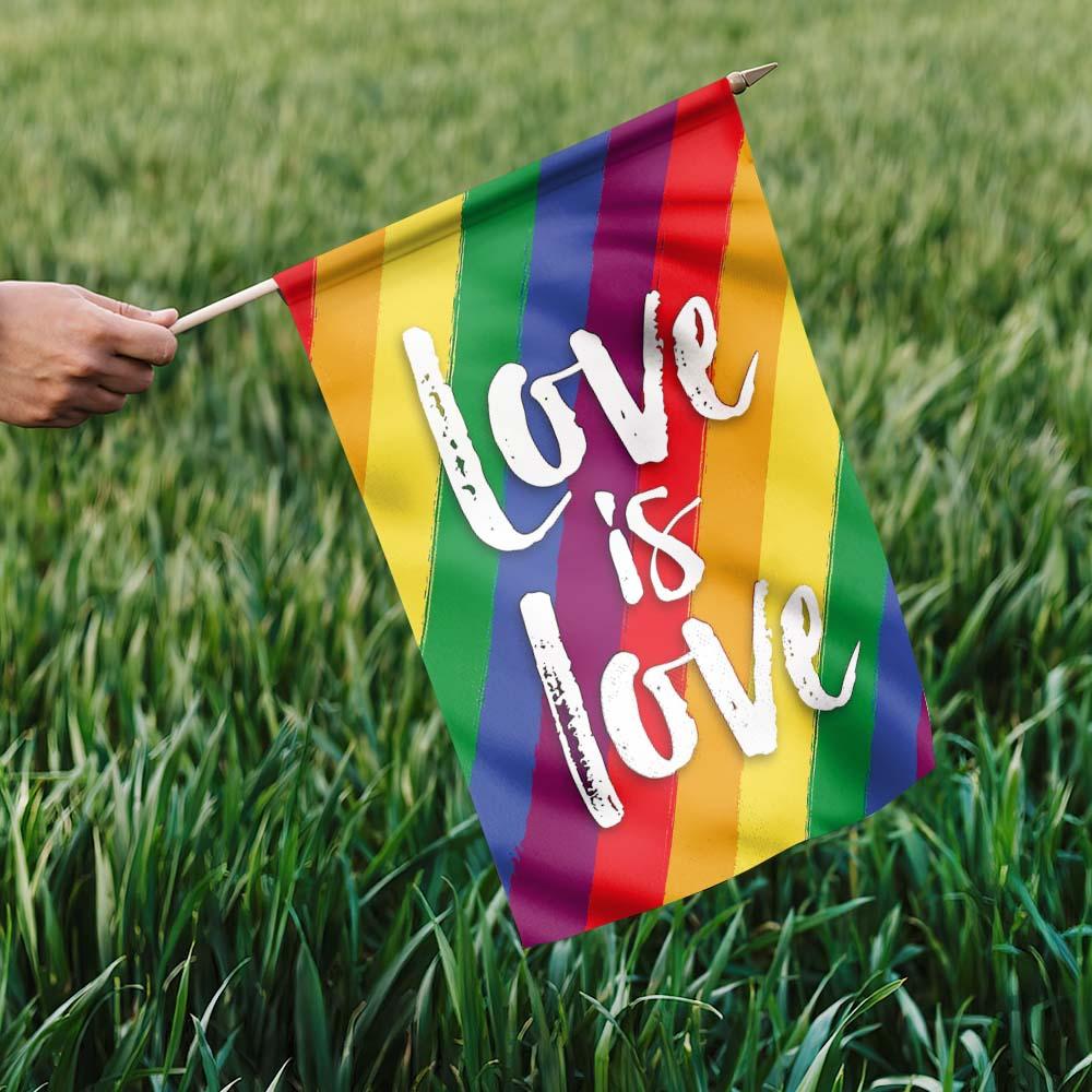  LGBT Pridde House Flag LGBT Rainbow Color Quote Love Is Love Garden Flag Best Pride Month Gift