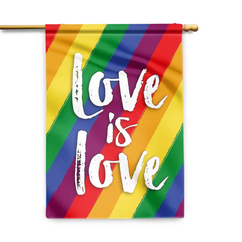  LGBT Pridde House Flag LGBT Rainbow Color Quote Love Is Love Garden Flag Best Pride Month Gift