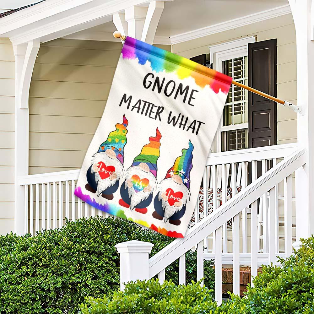 LGBT Flags Gnome Matter What Love Is Love Garden And House Flag