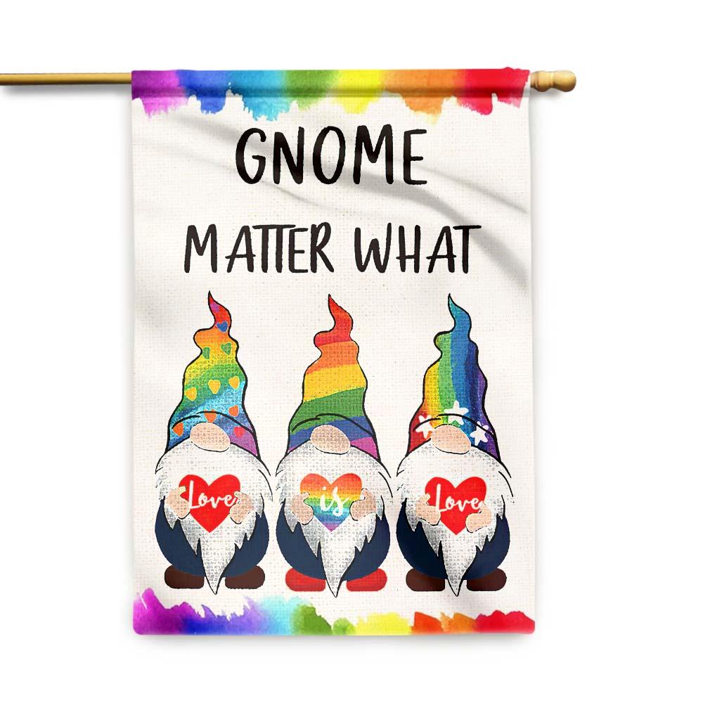 LGBT Flags Gnome Matter What Love Is Love Garden And House Flag