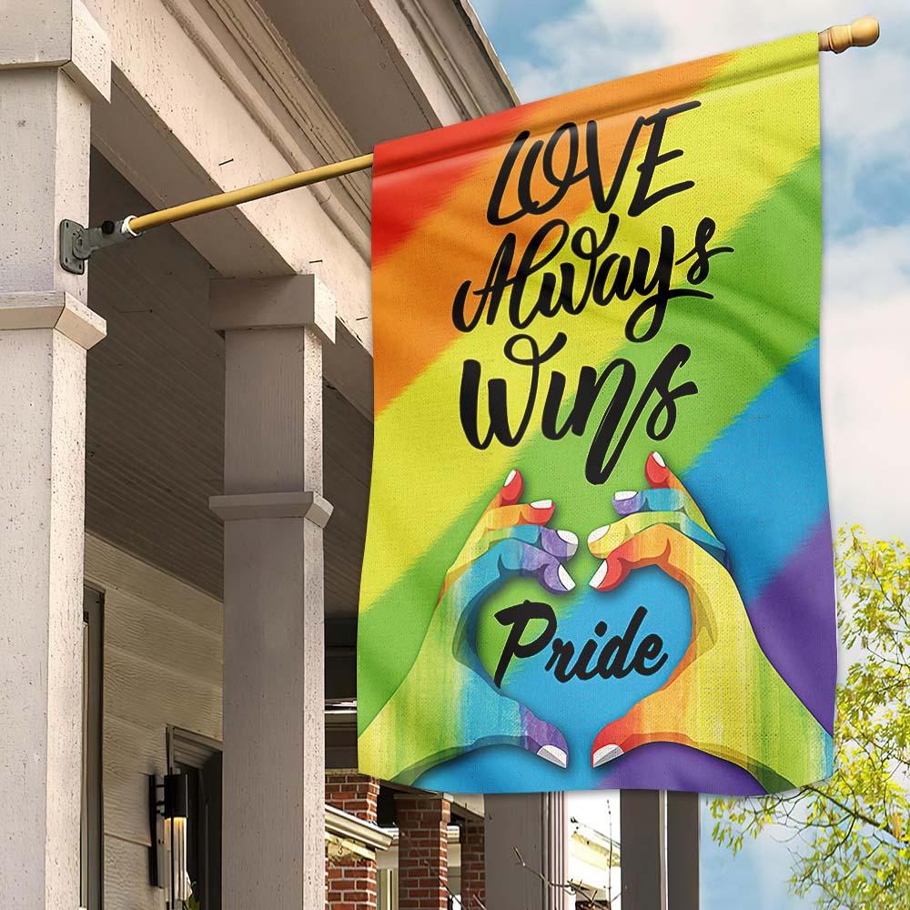 LGBT Flags Love Always Wins LGBT Rainbow Color Garden And House Flag