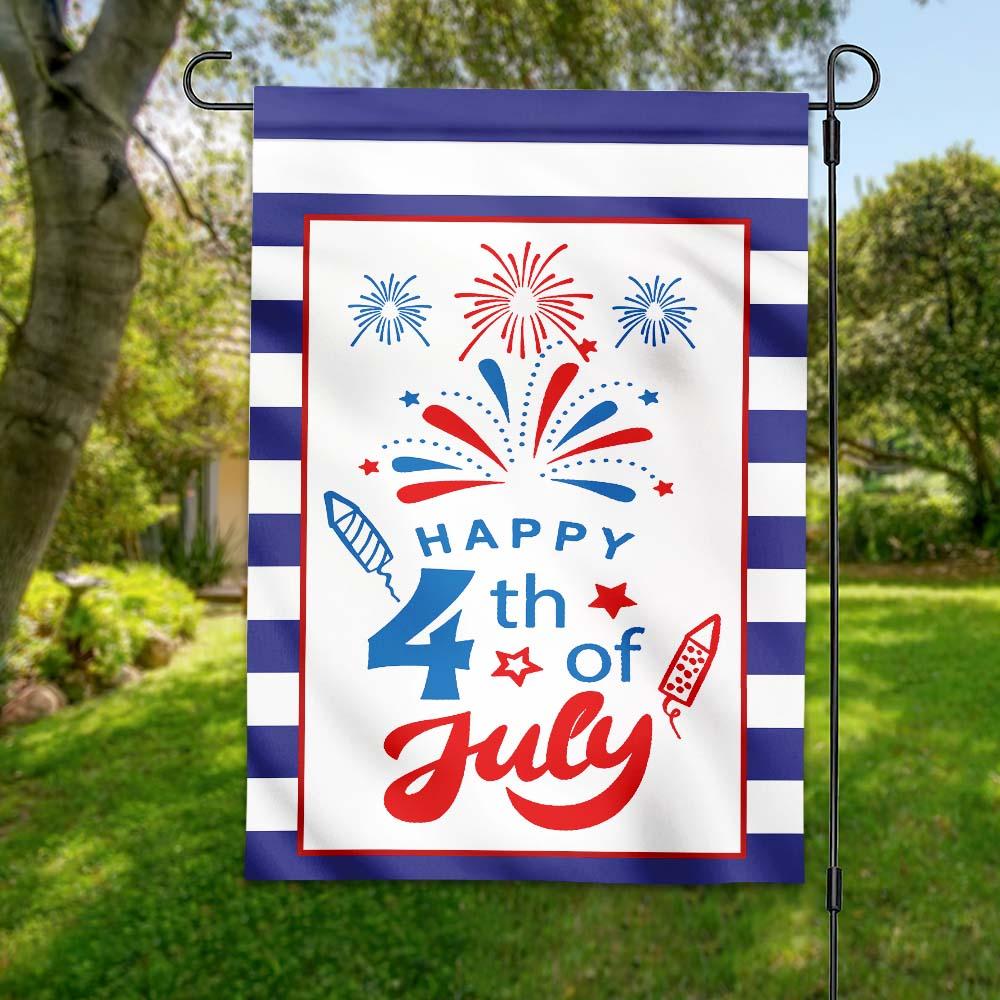 4th Of July Flags Happy Fourth Of July White Garden Flag Independence Day House Flag