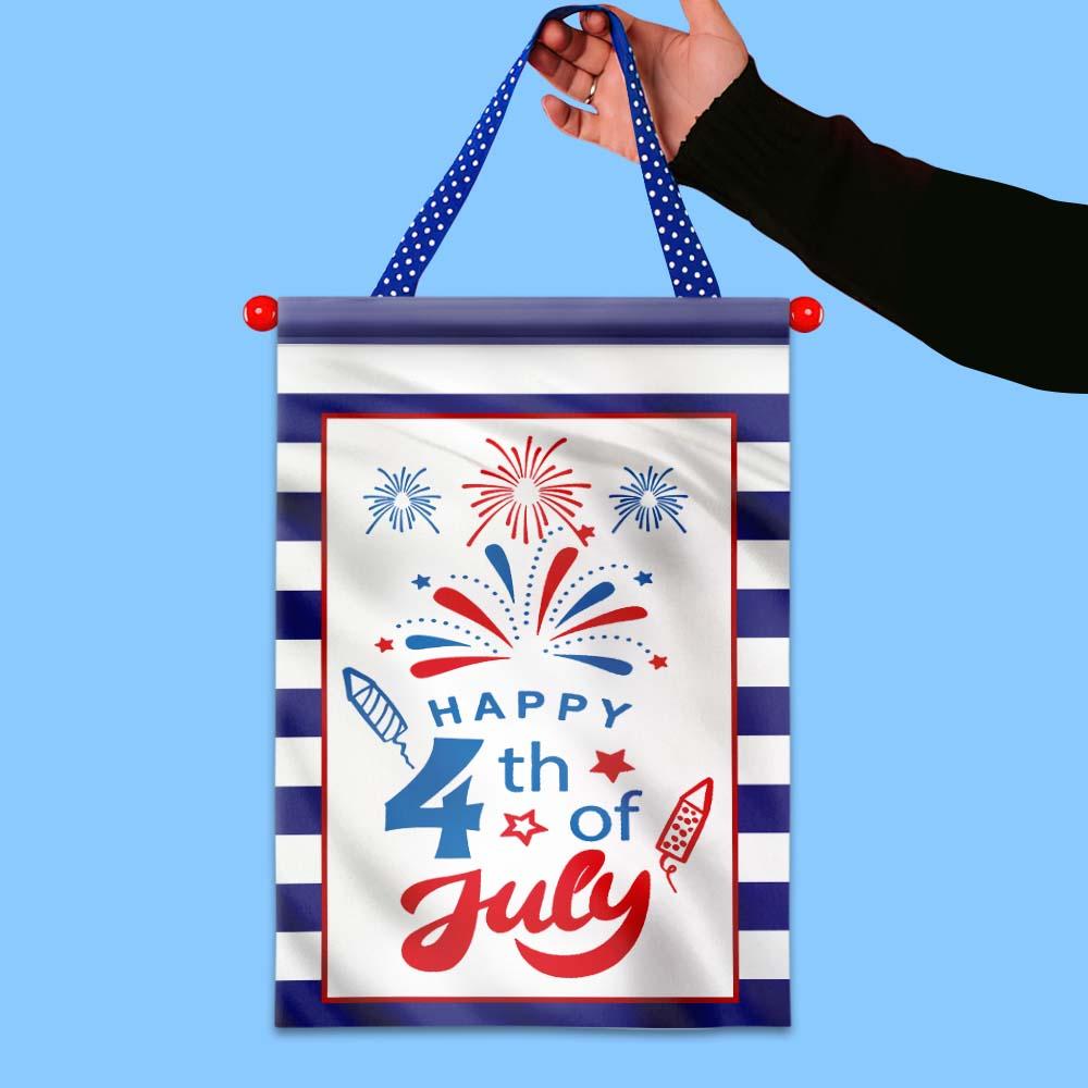 4th Of July Flags Happy Fourth Of July White Garden Flag Independence Day House Flag