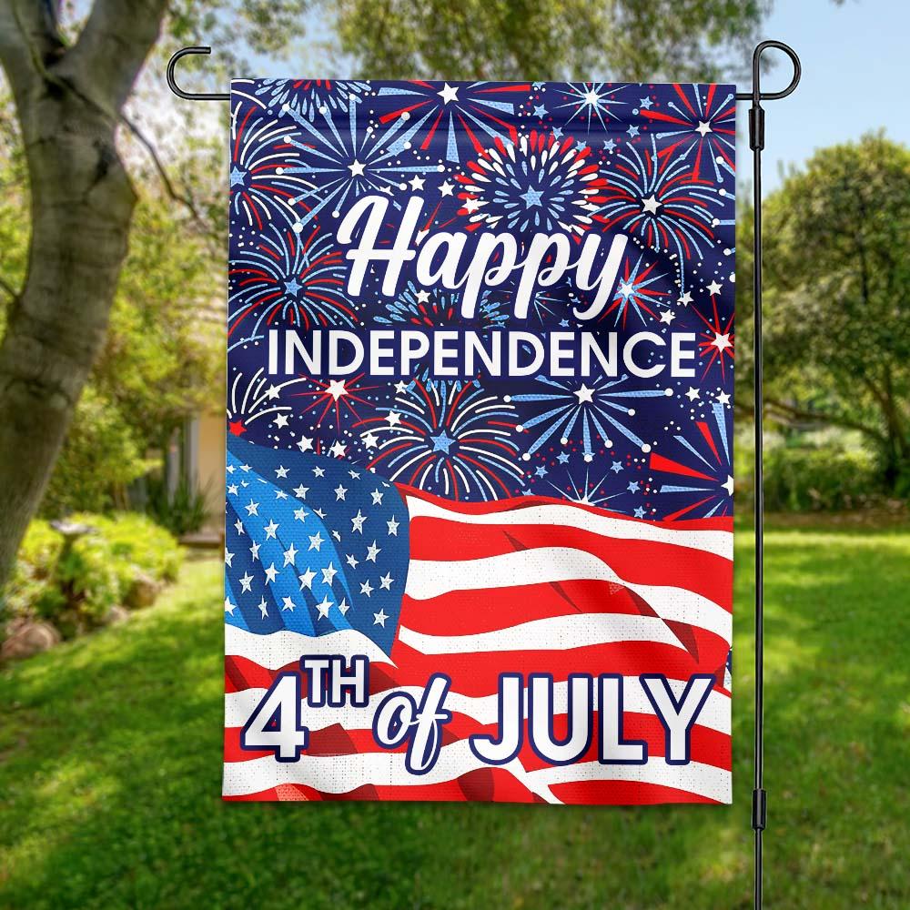 4th Of July Flags Happy Independence Day Fireworks Garden Flag Fourth Of July House Flag