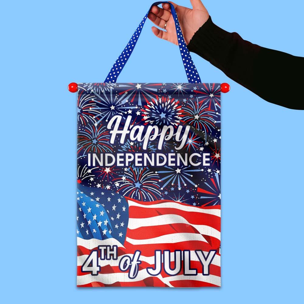 4th Of July Flags Happy Independence Day Fireworks Garden Flag Fourth Of July House Flag