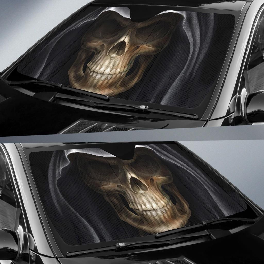 Gifury Skull Windshield Sun Shade Skull The Death Black Car Sun Shade 2023