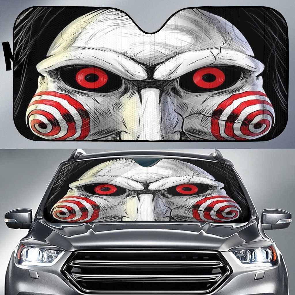  Horror Car Sun Shade Jigsaw Character Face Windshield Sun Shade