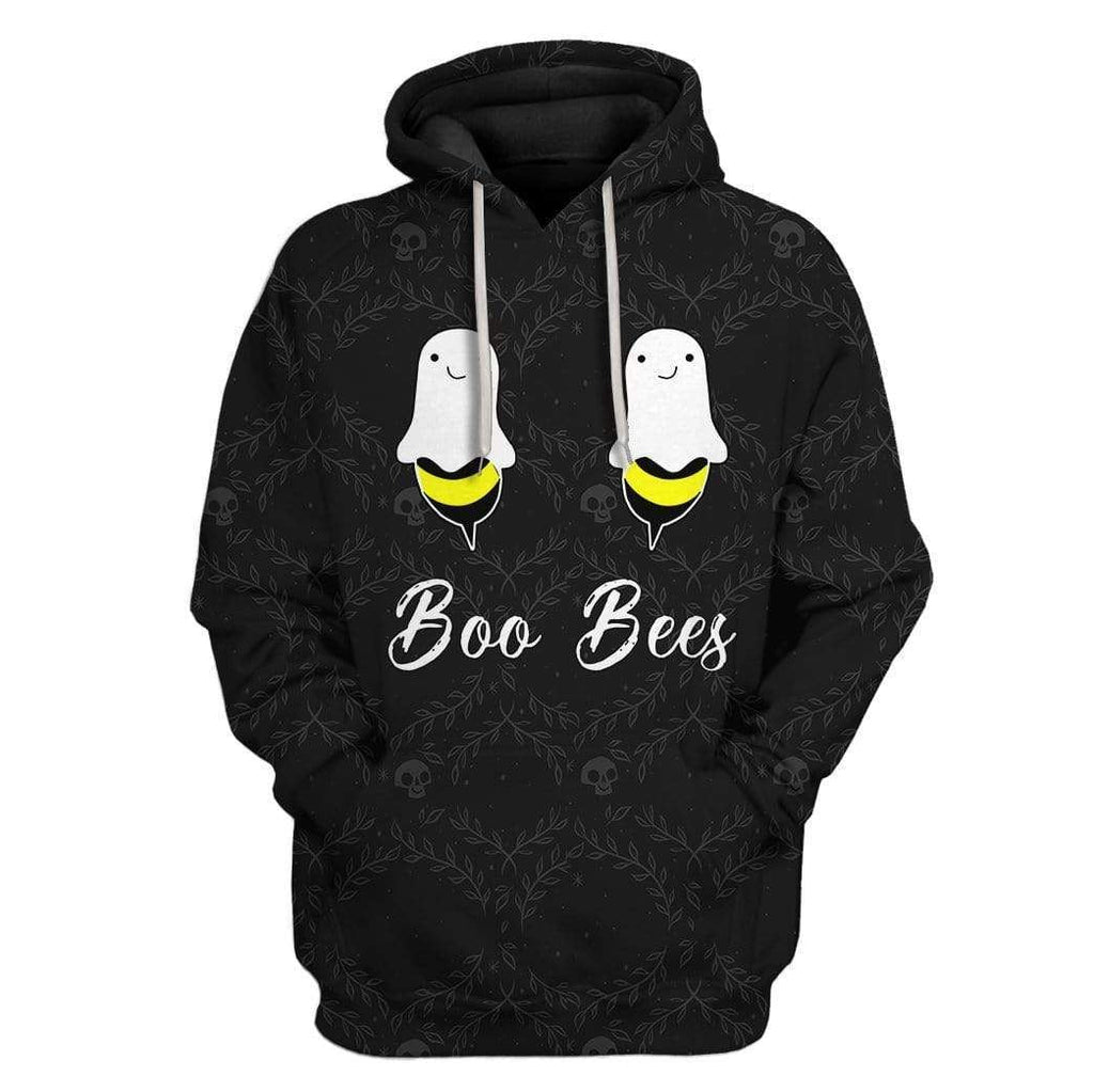 Gifury Halloween Hoodie Halloween Apparel Boo Bees Hoodie Boo Bees Floral Pattern Black Hoodie 2022