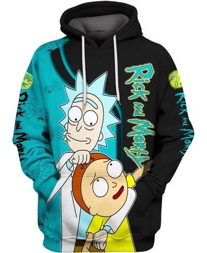  Rick And Morty Hoodie Rick And Morty Black Blue Hoodie Apparel For Fan   