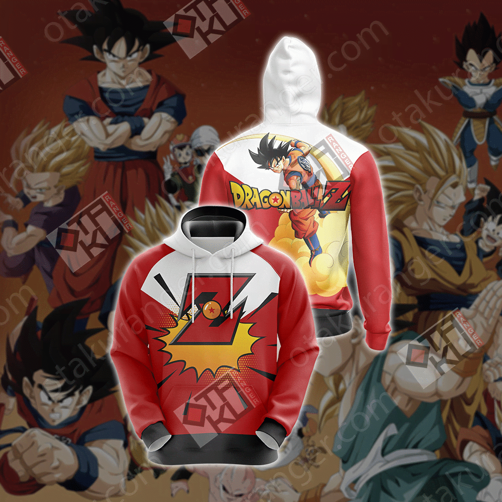  Dragon Ball Z T-shirt Goku Dragon Ball Z Red White T-shirt Goku Hoodie Fan Gift   