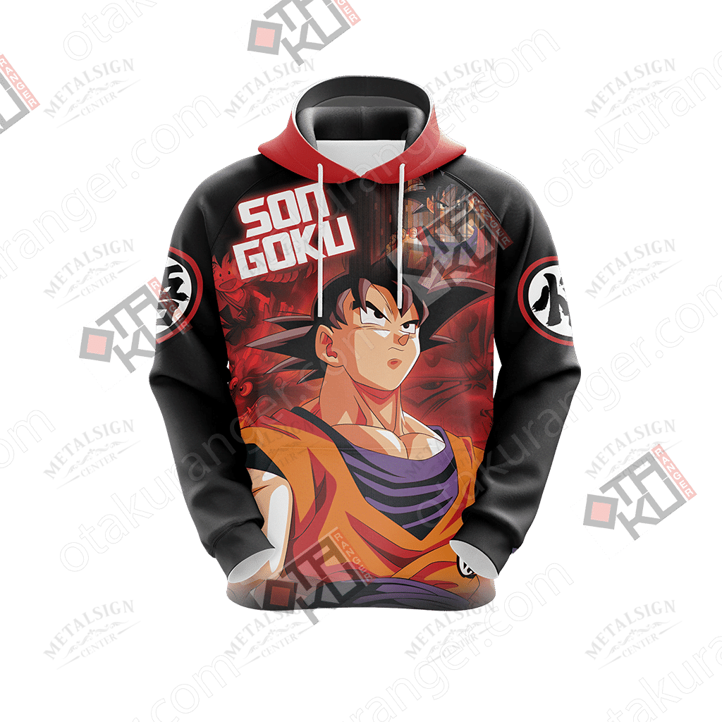  Dragon Ball T-shirt Goku Shirt Son Goku Just Saiyan Black Hoodie Anime Fan Gift   