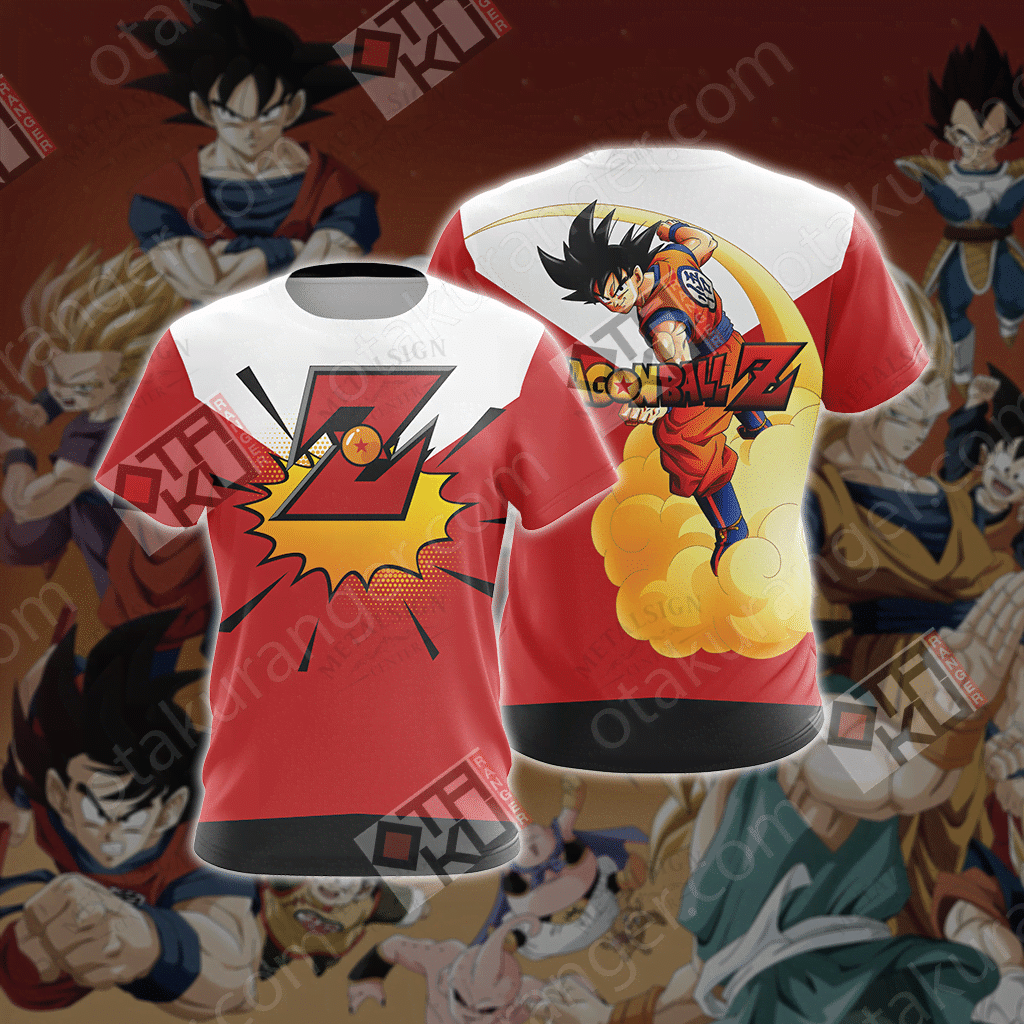  Dragon Ball Z T-shirt Goku Dragon Ball Z Red White T-shirt Goku Hoodie Fan Gift   