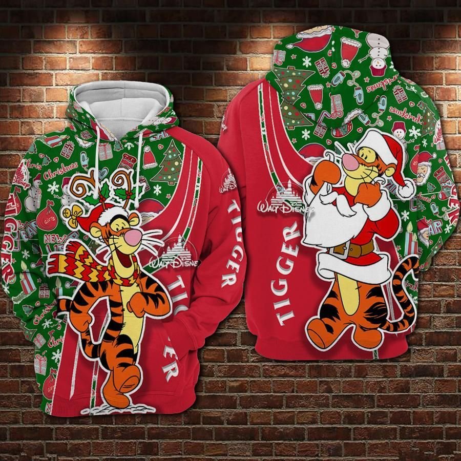  DN Christmas Hoodie WTP Hoodie Tigger Christmas Pattern Red Green Hoodie