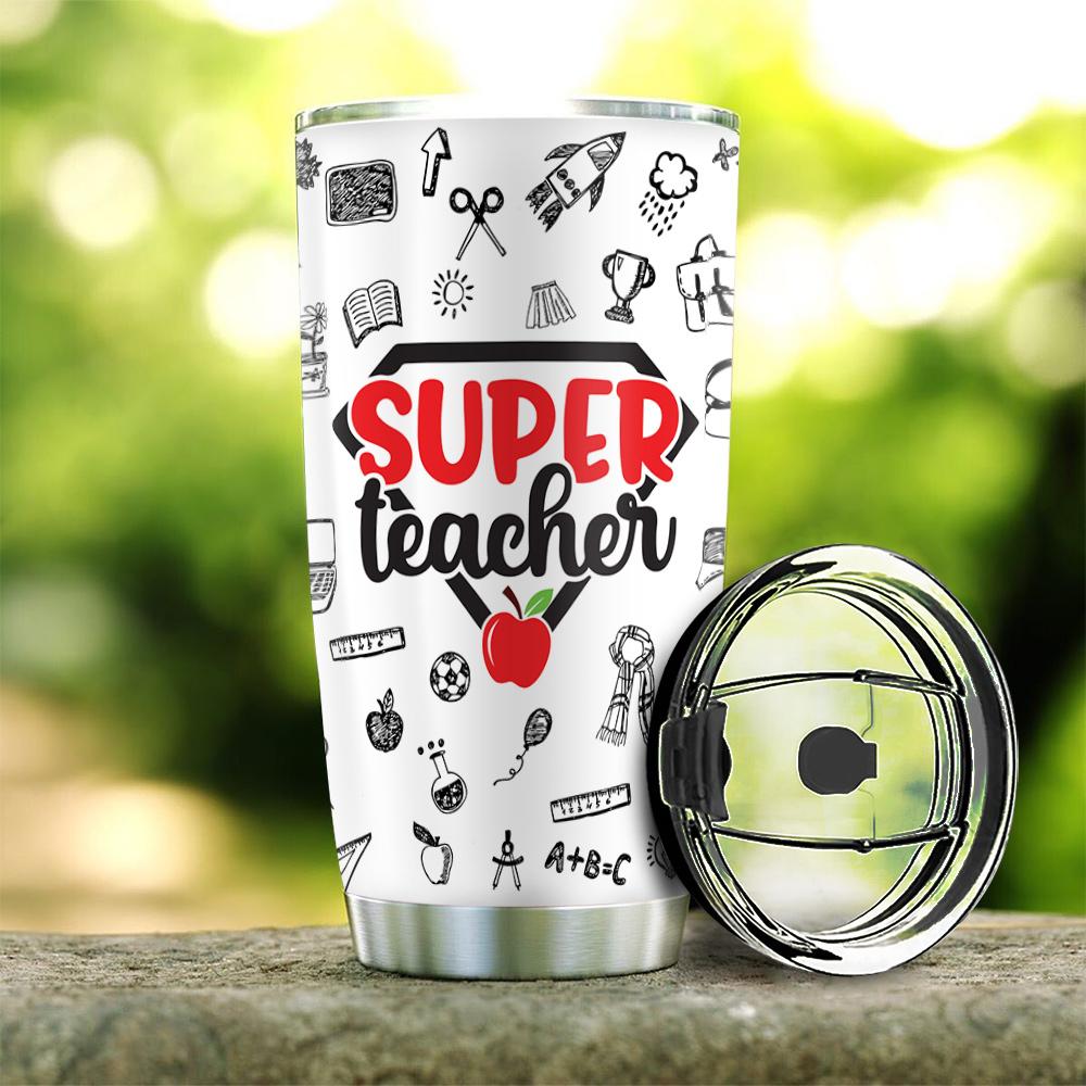 Gifury Teacher Tumbler 20 Oz Teacher Nutrition Facts Super Teacher White Tumbler Cup Teacher Tumbler 2024