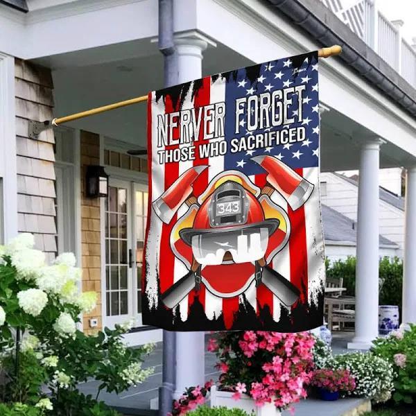 Gifury Patriot Day House Flag September 11th Flags Never Forget Those Who Sacrificed Firefighter American Flag House Flag Patriot Day Flags 2022
