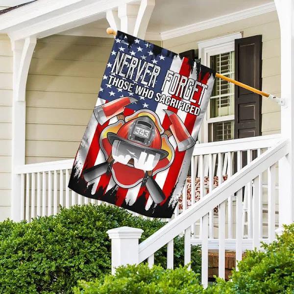 Gifury Patriot Day House Flag September 11th Flags Never Forget Those Who Sacrificed Firefighter American Flag House Flag Patriot Day Flags 2022