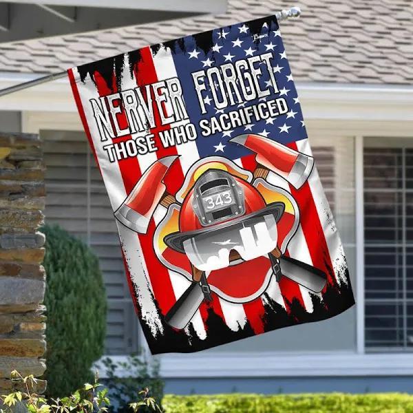 Gifury Patriot Day House Flag September 11th Flags Never Forget Those Who Sacrificed Firefighter American Flag House Flag Patriot Day Flags 2022
