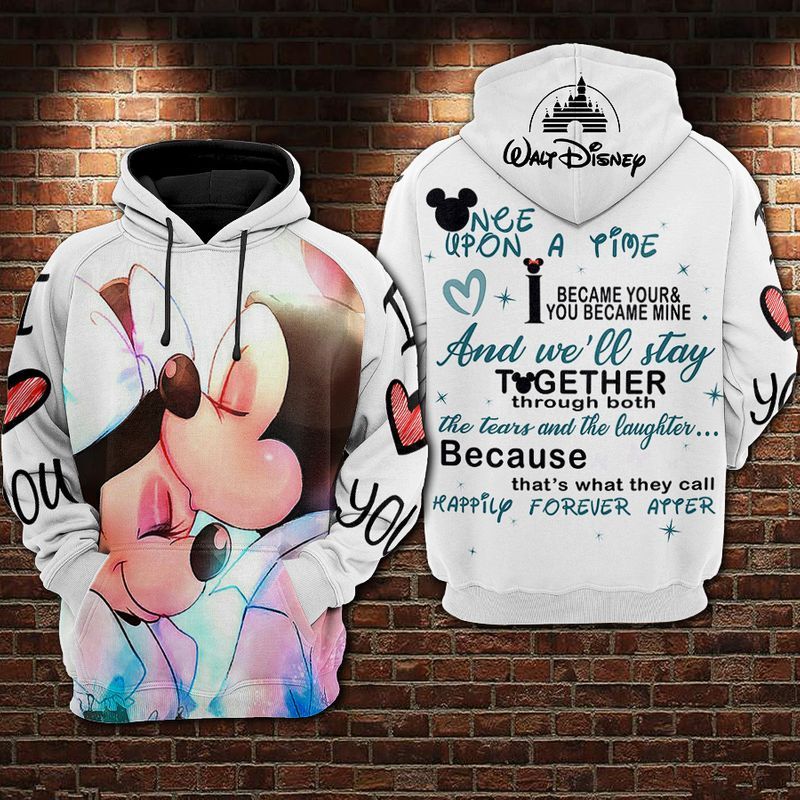  DN Hoodie Minnie And MN Once Upon A Time I Became Your And You Became Mine White Hoodie