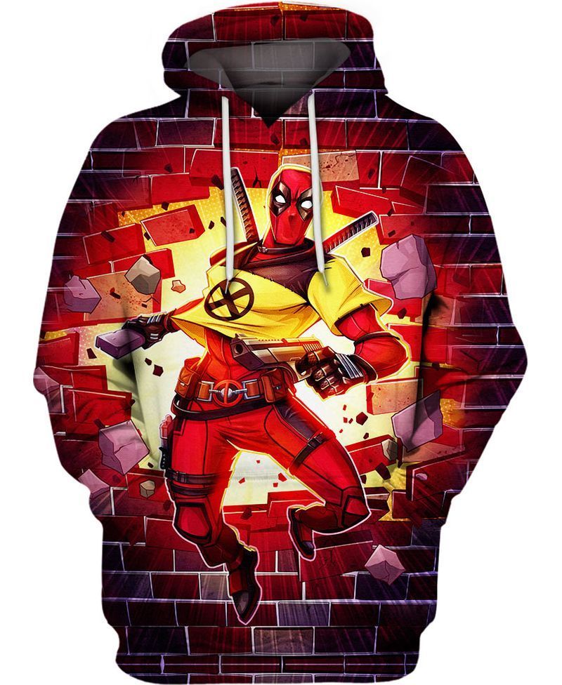 MV Hoodie Deadpool Hoodie Deadpool X-men Trainee Breaks The Wall Hoodie