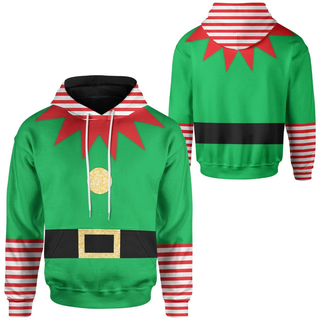 Gifury Christmas Elf Hoodie Elf Apparel Elf Suit With Red White Striped Hoodie 2022