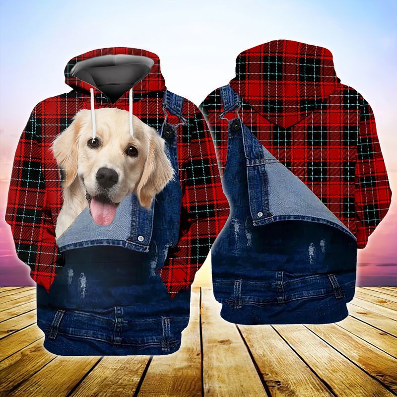 Gifury Dog Golden Retriever Hoodie Plaid Golden Retriever Hoodie Dog Hoodie Dog Apparel 2022