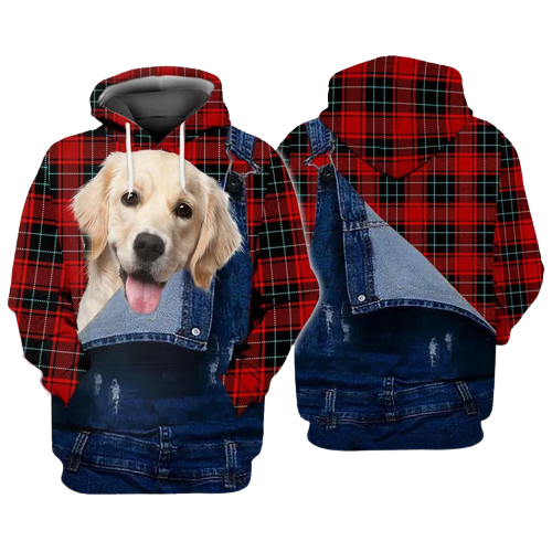 Gifury Dog Golden Retriever Hoodie Plaid Golden Retriever Hoodie Dog Hoodie Dog Apparel 2023