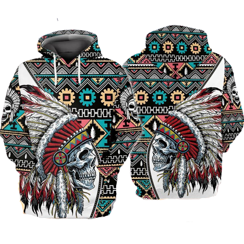 Gifury Native American Hoodie Skull Tribe Indian Native American Pride Hoodie Native American Apparel 2022