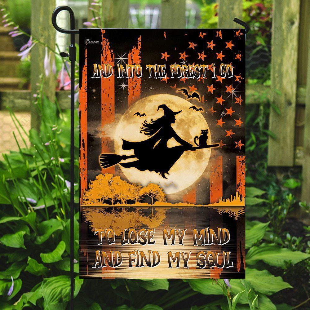 Gifury Halloween Flags And Into The Forest I Go To Lose My Mind To Find My Soul Flag Halloween Garden Flag 2023