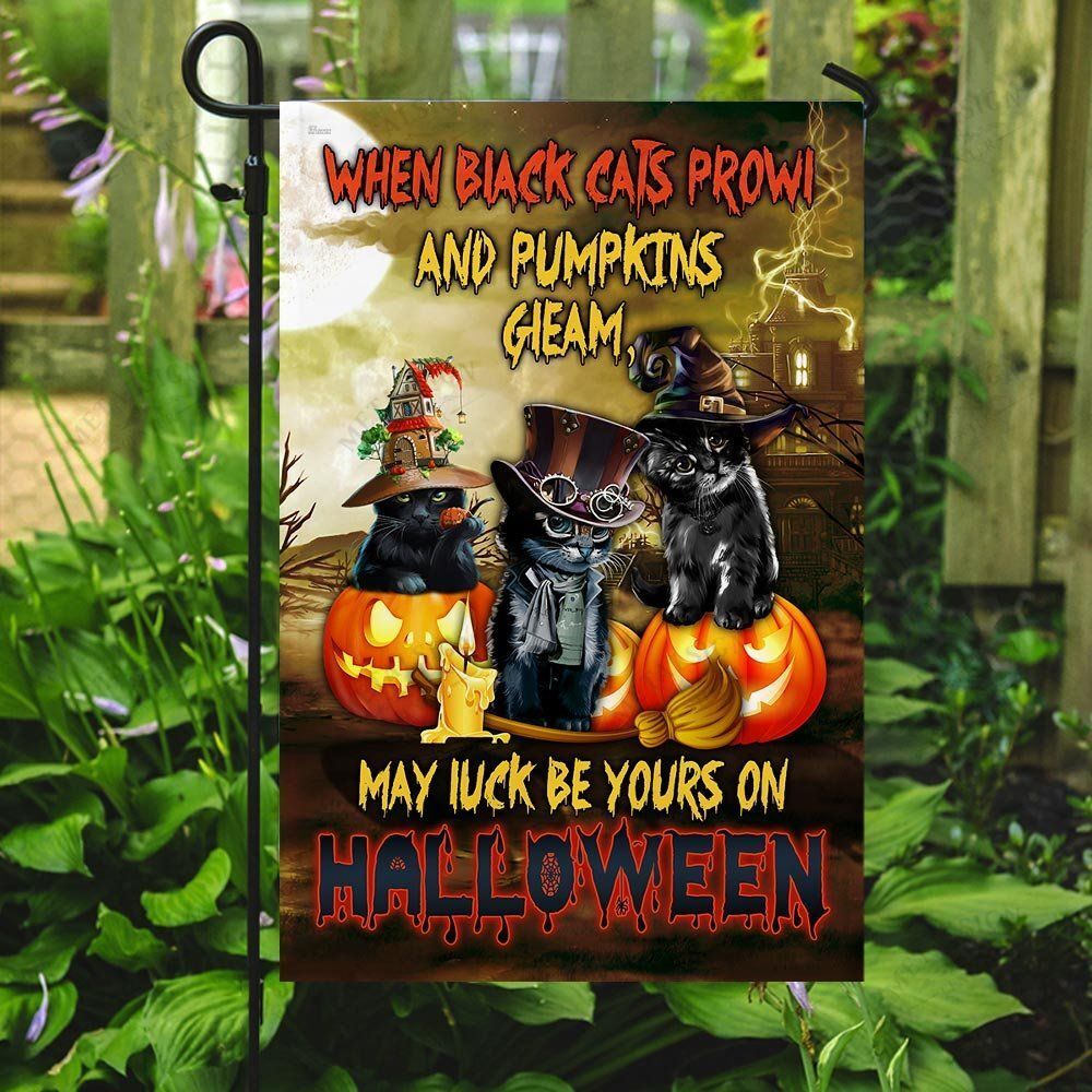 Gifury Halloween Flags When Black Cats Prowl And Pumpkins Gleam May Luck Be Yours On Halloween Flag Halloween Garden Flag 2023