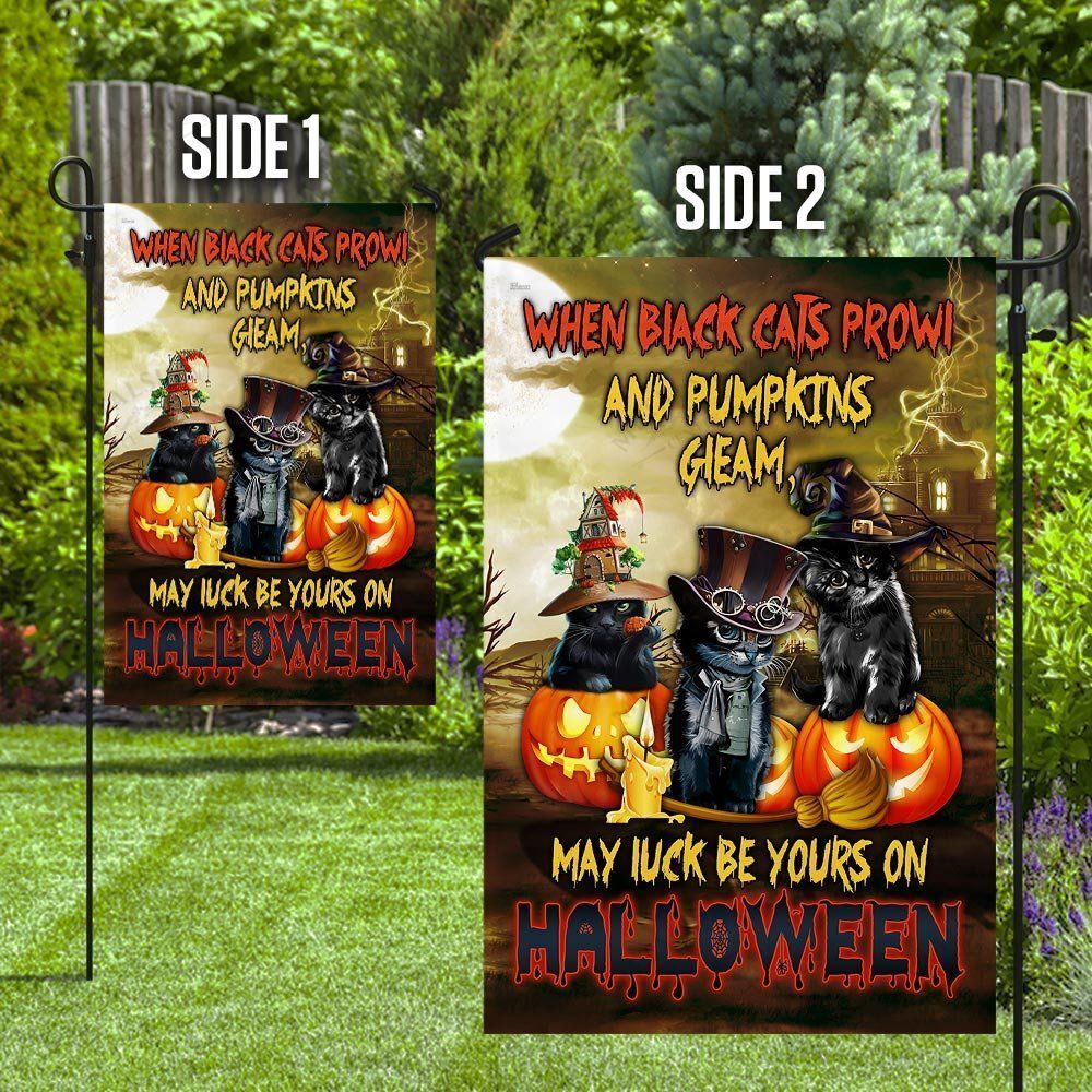 Gifury Halloween Flags When Black Cats Prowl And Pumpkins Gleam May Luck Be Yours On Halloween Flag Halloween Garden Flag 2024