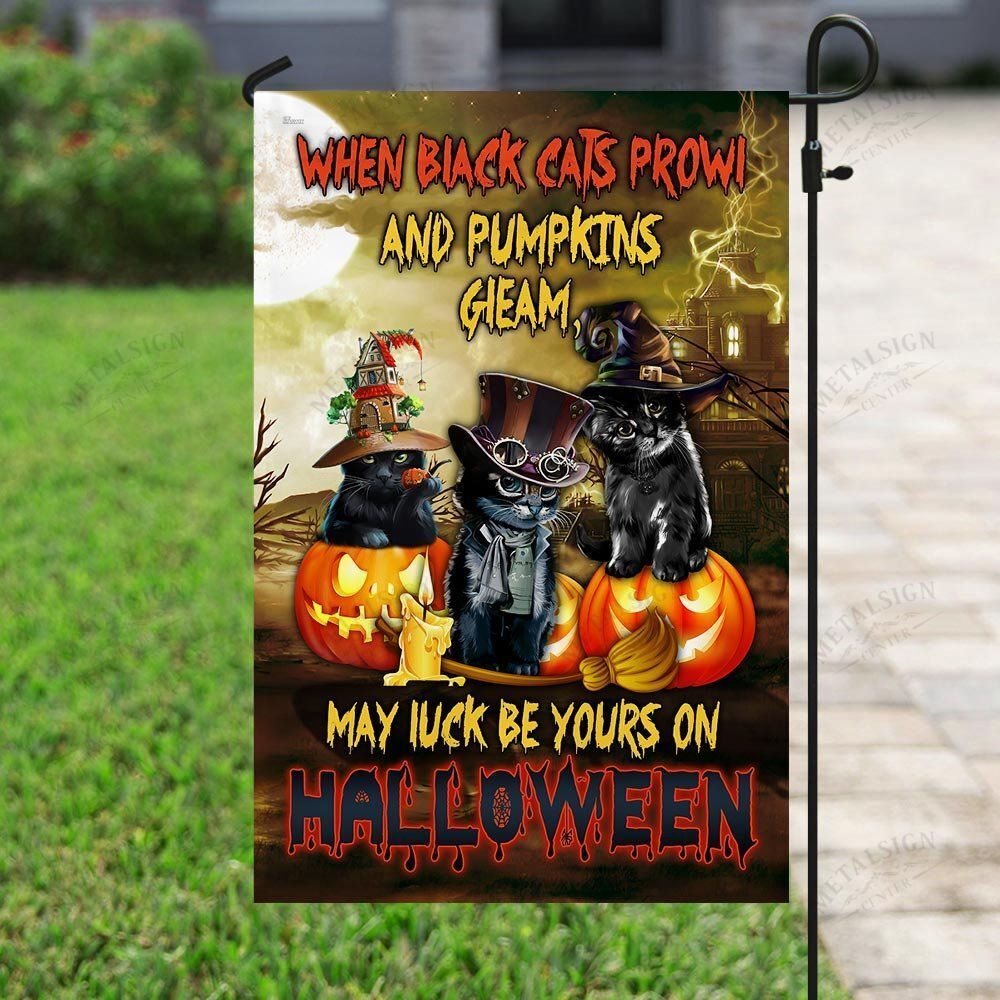 Gifury Halloween Flags When Black Cats Prowl And Pumpkins Gleam May Luck Be Yours On Halloween Flag Halloween Garden Flag 2022