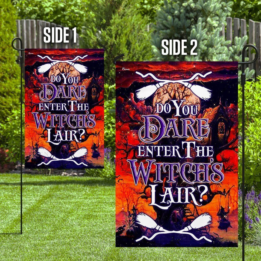 Gifury Halloween Flag Do You Dare Enter The Witch's Lair Flag Halloween Garden Flag 2024