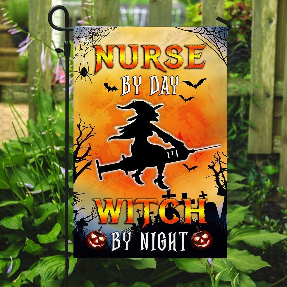 Gifury Halloween Flag Nurse By Day Witch By Night Flag Halloween Garden Flag 2023