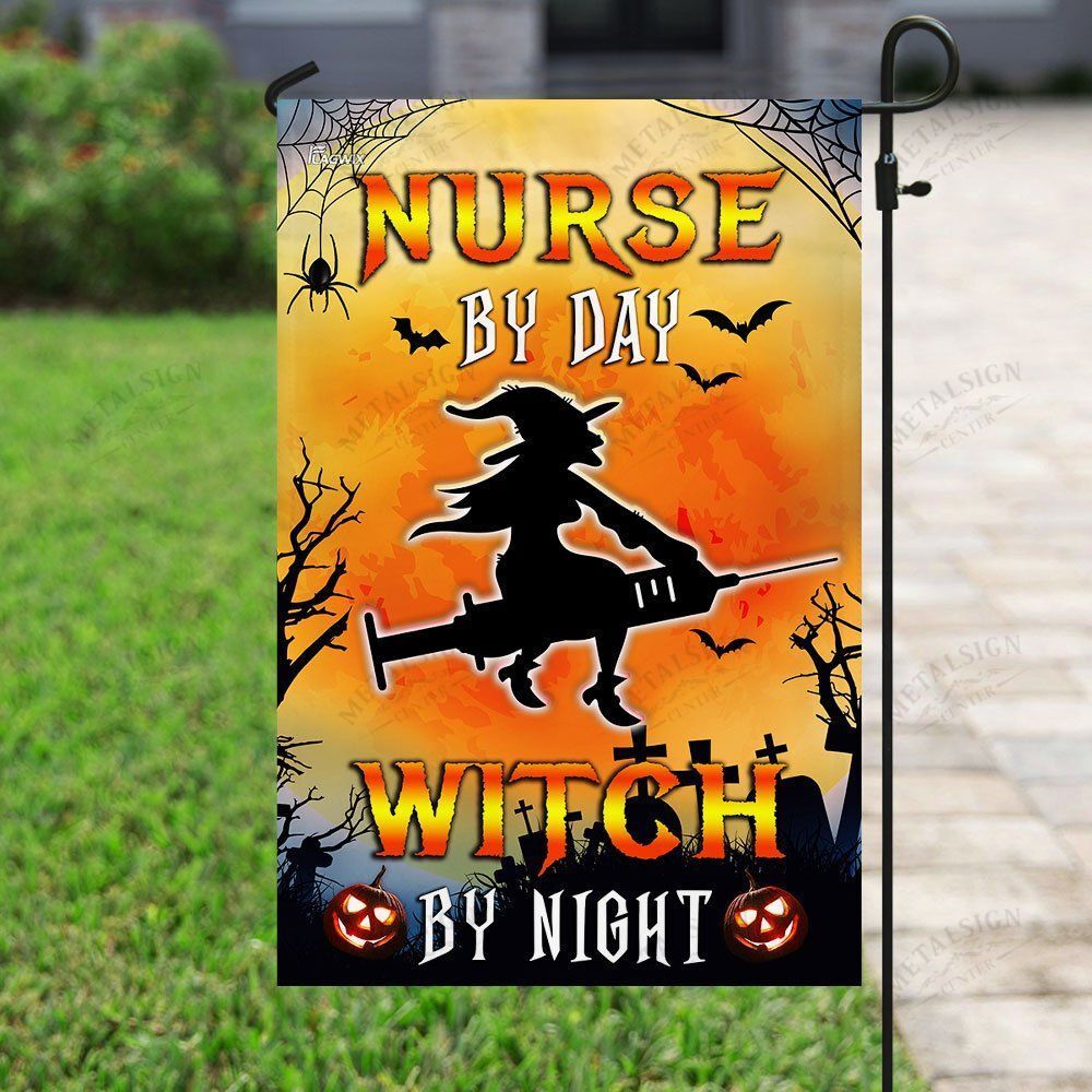 Gifury Halloween Flag Nurse By Day Witch By Night Flag Halloween Garden Flag 2022