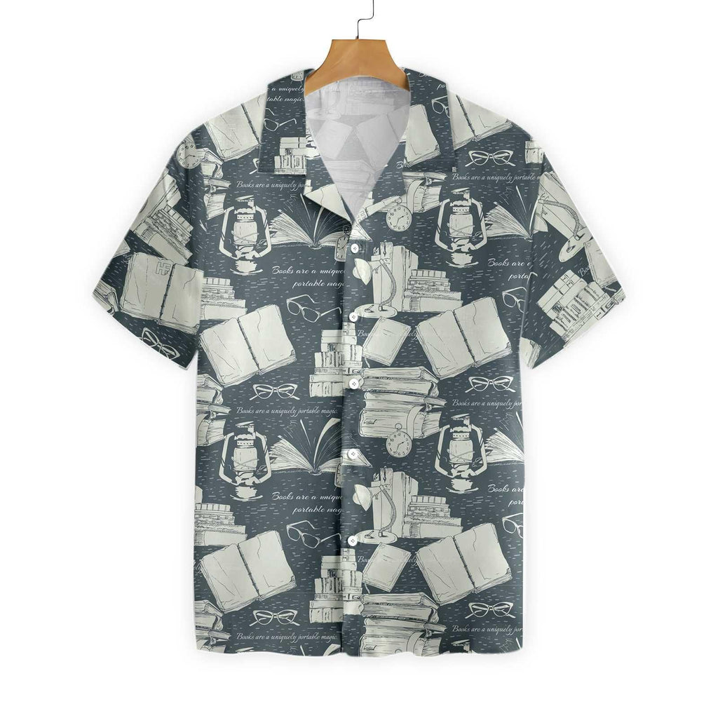 Gifury Book Hawaiian Shirt Book Lantern Pattern Grey Aloha Shirt Book Hawaii Shirt 2022