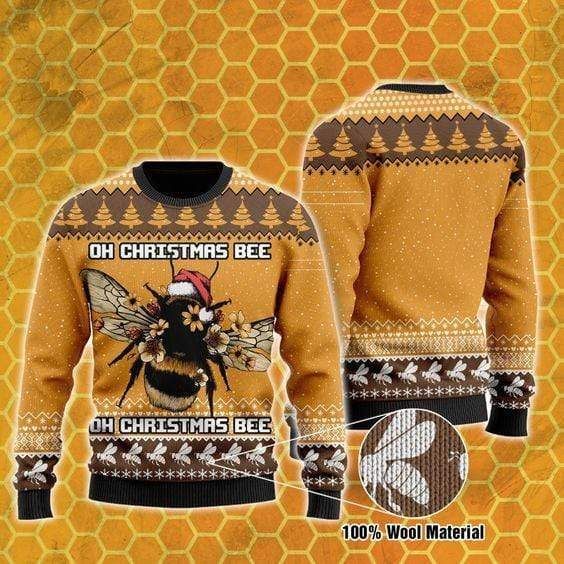 Gifury Bee Ugly Christmas Sweater Oh Christmas Bee Brown Sweater Bee Sweater 2022