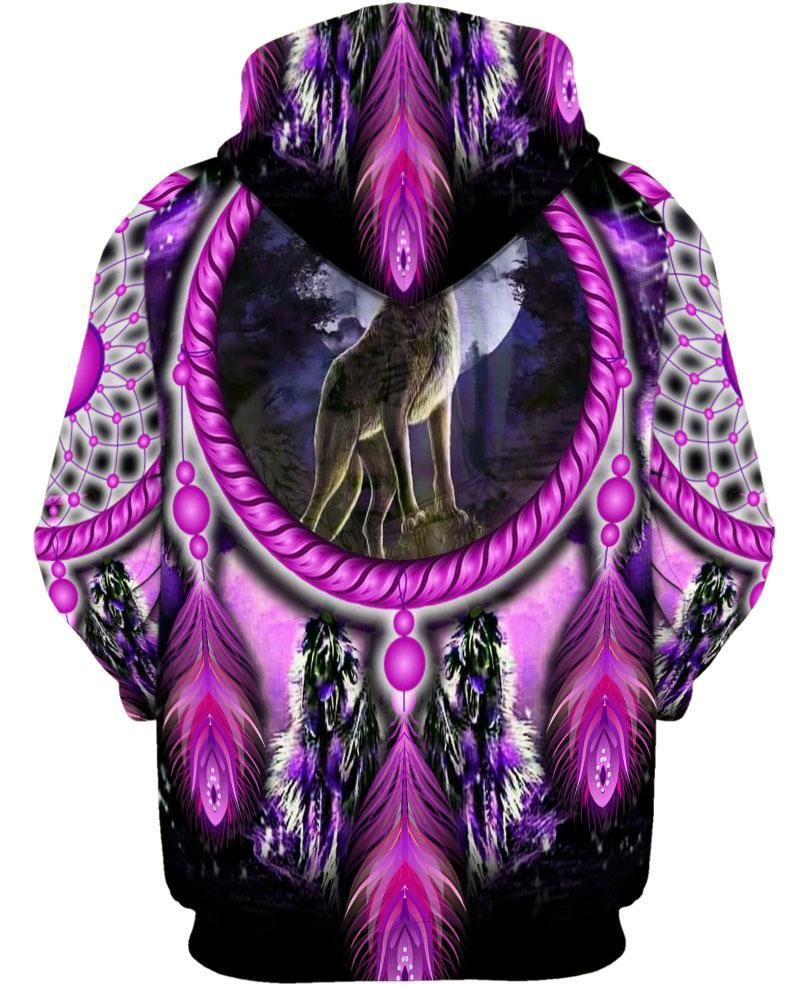 Gifury Native American Shirt Native American Wolf Violet Dreamcatcher Hoodie Native American Hoodie Native American Apparel 2022