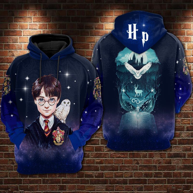 HP Hoodie Harry And Hedwig Blue Hoodie